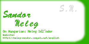 sandor meleg business card